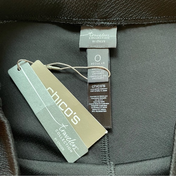 CHICO’S Black Dress Slacks! Pull on Black NICE Knit Pants with slight stretch! S - Picture 6 of 13